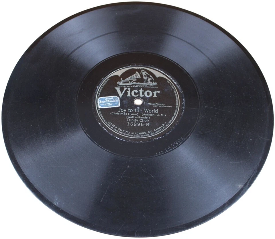 Trinity Choir Joy To The World / Oh Come All Ye Faithful 78 16996 c1908 - Image 1 of 2