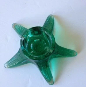 Starfish Glass Tea Light Votive Candle Holder Blue Green Ocean Nautical - Picture 1 of 4