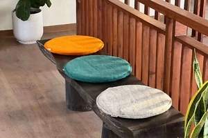 Handmade Felt Wool Seat Cushion For Universal Chair and Bench - Round Seat pads - Picture 1 of 9