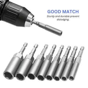 6mm-19mm FULL SET 7pcs Deep Bolt Nut Driver Bit Set 1/4" Hex Shank Impact Socket - Picture 1 of 11