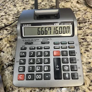 Casio HR-100TM Printing Calculator Tax & Exchange 12 Digits Used Tested - Picture 1 of 8