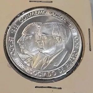 MONETA D'ARGENTO COMMEMORATIVA LUIS MUÑOZ MARIN & HARRY TRUMAN #'ROSSO SOLO 1000 MADE - Foto 1 di 3