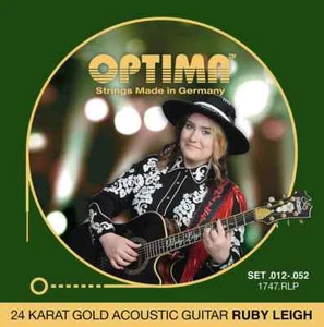 Cuerdas para guitarra acústica Optima chapadas en oro 24K Ruby Leigh 12-52 1747.RLP - Imagen 1 de 1