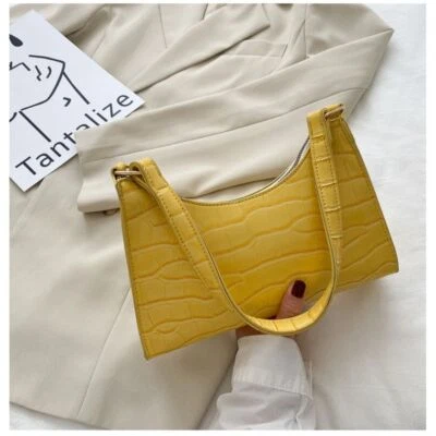 Casual Shoulder Bag Crocodile Pattern Armpit Bag Clutch Handbag Women Girls