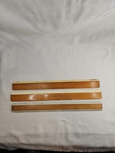 Set of 3 Antique Drafting Scale Rulers Dietzgen 546, Alvin 250x, F.Weber 358 - Picture 1 of 11