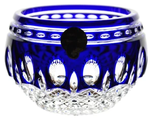 Waterford Clarendon Kobaltblau Schliff auf klarem Kristall Windlicht Schale OHNE Box - Bild 1 von 4