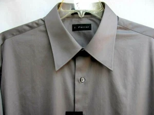 J. FERRAR..COTTON..GRAY..DRESS..SHIRT..NEW..MEN sz XXL 18 - Picture 1 of 4