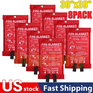 Confezione 8 Coperta Antincendio Vetroresina Emergenza Casa Ufficio Ritardante Preparata 39''x39'' - Foto 1 di 15