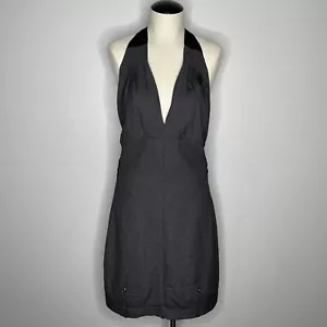 Halter Dress Womens 3 Gray Houndstooth Waitress Pants Dress Unique Career Office - Picture 1 of 12