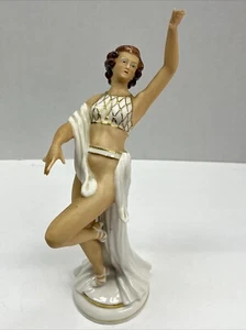 FIGURA BAILARINA PORCELANA PINTADA A MANO 11", Hecho en Alemania, 169 M GB9 - Imagen 1 de 9