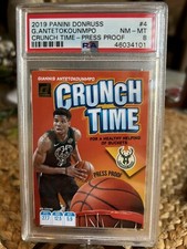 2019-20 Panini Donruss Crunch Time PRESS PROOF SP #4 Giannis Antetokounmpo PSA 8