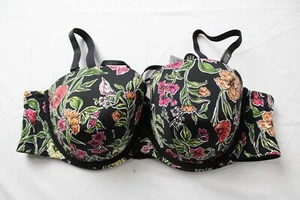 Torrid Women's Plus Bombshell Everyday Push-Up Bra CG2 Floral Black Size 46D NWT - Picture 1 of 3