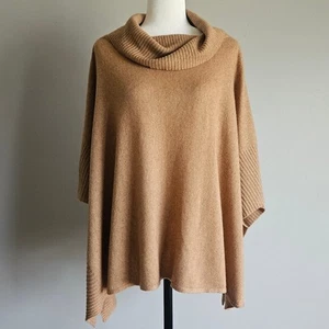 Cullen Superfine Wool Cashmere Luxe Poncho Sweater Petite Small Neutral Capsule - Picture 1 of 11