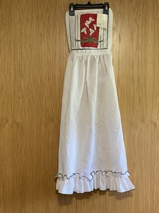 NWT Colonial of Cape Cod Christmas Cala Lily By Joan Luntz Bib Apron w/Ruffles - Picture 1 of 7