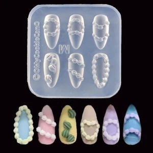 DIY Nails Transparent Mold Silicone Resin Molds Nail Art Carving Template - Picture 1 of 6
