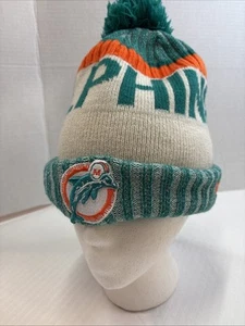 Miami Dolphins Beanie Mütze Cap OSFM New Era bestickt altes Logo Bommel - Bild 1 von 7