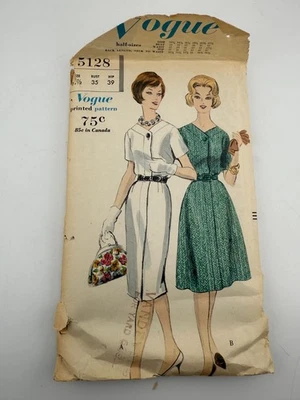 Lot of 6 Vintage Vogue Dress Patterns 1940's - 1960's Uncut Size 14 1/2 - 16 1/2 - Image 1 of 4
