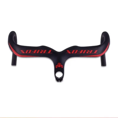 Road Bike Handlebar Carbon Fiber 28.6mm Integrated Bicycle Drop Bar 400-440mm - Image 1 of 4