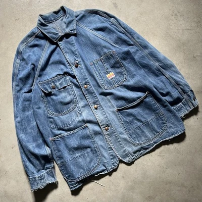 Abrigo Denim Vintage Penney's Pay-Day 4 Bolsillos Tareas Años 50 Ropa de Trabajo EE. UU. Talla L/XL Foto 1 de 4