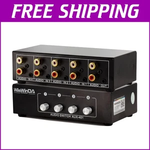 Durable RCA 3.5mm Aux Switch Box with Gold Plated Connectors - 4 Channels - Picture 1 of 9