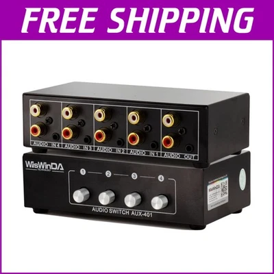 Durable RCA 3.5mm Aux Switch Box with Gold Plated Connectors - 4 Channels - Image 1 of 4
