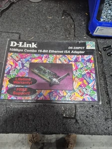 D-Link DE-220PCT 10Mbps Combo 16-Bit Ethernet ISA Adapter Sealed - Picture 1 of 3