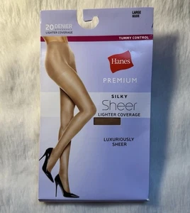 Hanes Premium Light Coverage Nude Strumpfhose Large Transparent Neu - Bild 1 von 8