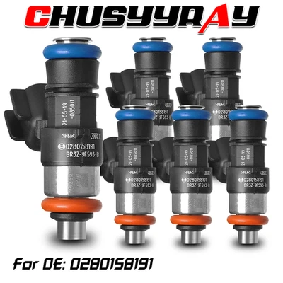 6x Inyector de combustible 0280158191 para Ford Police Interceptor utilitario 3,7 L 2013-2017 Foto 1 de 4