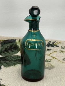 ANTIQUE Georgian Bristol Green "Anchovy" cruet bottle c.1800 RARE a/f - Picture 1 of 15
