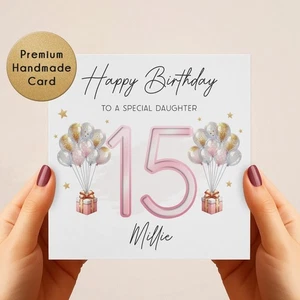 15th Birthday Card for Girls – Daughter, Granddaughter, Niece, Teenager Gift - Picture 1 of 6