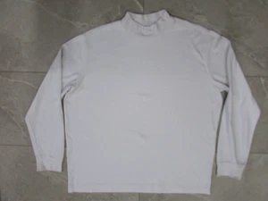 Pullover de cuello alto Lands End para hombre talla L (42-44) blanco algodón Supima - Imagen 1 de 5