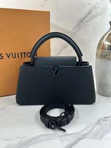 RARE! NEW Louis Vuitton•Capucines East West MM So Black Taurillon Leather Bag - Picture 1 of 10