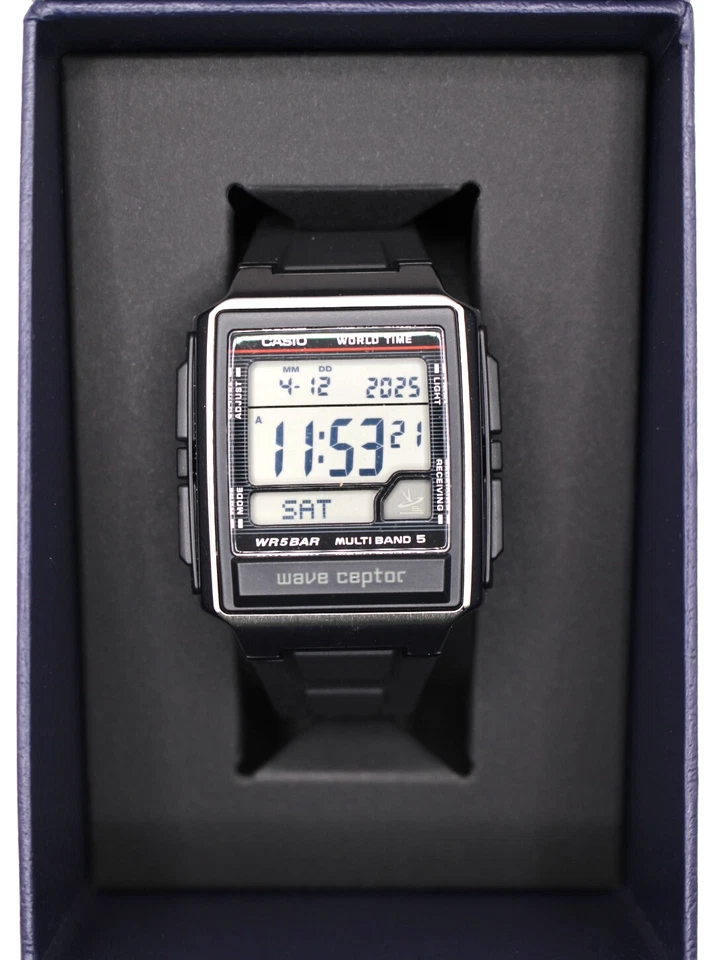 CASIO WAVE CEPTOR WV-59R-1AJF Men's Watch New in Box Mineral glass World Time - image 1 of 4