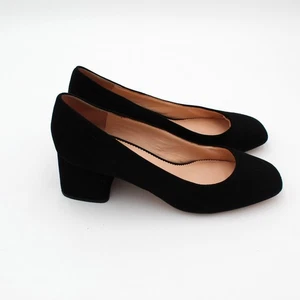 J Crew Damen-Pump 8,5 schwarz Wildleder Blockabsatz klassisch Urlaub Karriere minimalistisch  - Bild 1 von 10