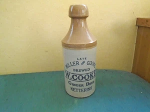 Vintage Late Miller & Cooke W Cooke Kettering Stoneware Ginger Beer Bottle - Picture 1 of 5
