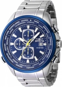 Orologio Uomo Invicta Aviator Cronografo Quarzo Quadrante Blu 47818 - Foto 1 di 1
