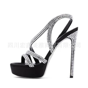2025 neue modische ultrahohe Damen-Hausschuhe Plateau offene Zehenpartie Schuhe - Bild 1 von 26