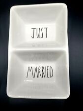  Rae Dunn By Magenta JUST MARRIED Divided Tray Plate Candy Serve Dish Wedding
