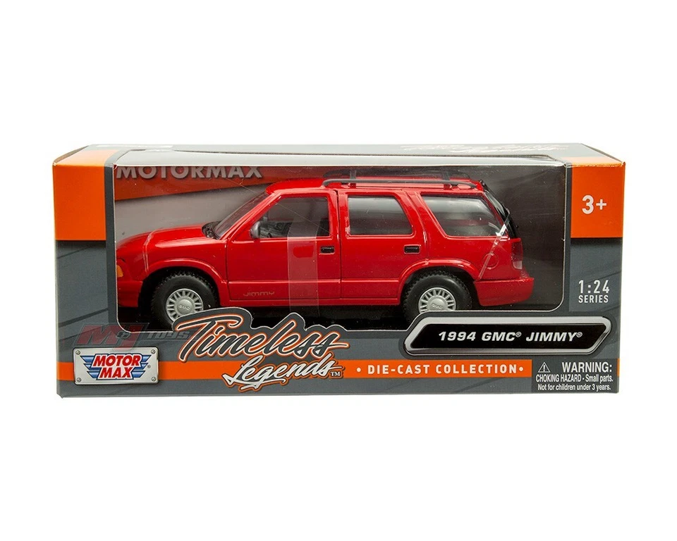 1/24 MotorMax Timeless Legends 1994 GMC Jimmy Diecast Model Car Red 73206 RD - Image 1 of 1