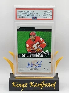 2023-24 UD Credentials Debut Ticket GREEN Auto Matthew Coronato # 8/25 PSA 10 - Bild 1 von 2