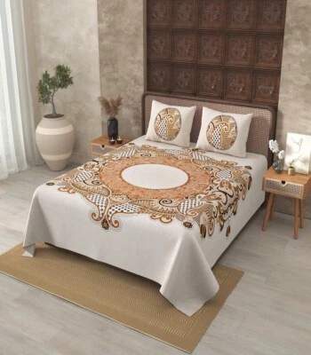 Sábana bajera de algodón puro con estampado de mandala celestial Foto 1 de 4