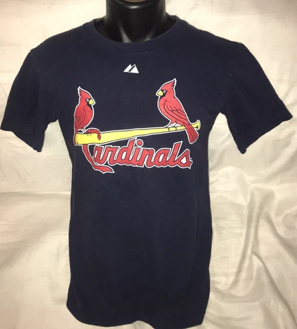 St Louis Cardinals Albert Pujols Majestic #5 Tee T-Shirt Men's Size S Blue Cover