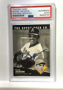Tarjeta de béisbol firmada por Reggie Jackson - PSA / ADN auténtica - autógrafo automático - Imagen 1 de 2