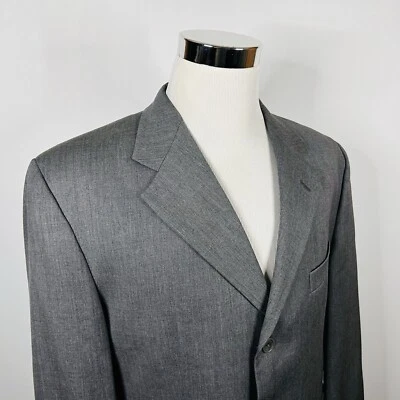 Lubiam 1911 46R Sport Coat 100% Wool Gray Three Button Lined Double Vented - Image 1 of 4