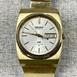 Vintage Seiko LM Lord Matic 5606-6026 23J Day/Date Men's Watch - Gold Tone - Picture 1 of 8
