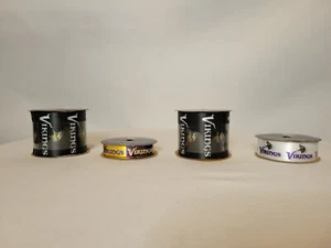 4 rollos de carretes decorativos artesanales Minnesota Vikings gruesos y delgados cinta de 9 ft - Imagen 1 de 8
