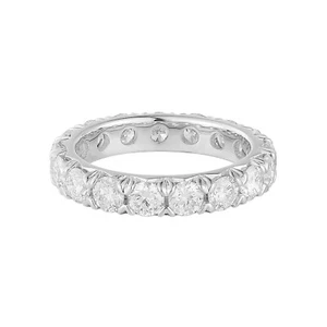 2.922CTW 17 Stone 14K White Gold Lab Grown Diamond Eternity Band Ring MZ12021 - Picture 1 of 7