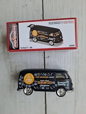 Volkswagen Food Truck 🔥 MAJORETTE T1 Combi Van bus mat 1/59 VW 243A eb2 - Photo 1/3
