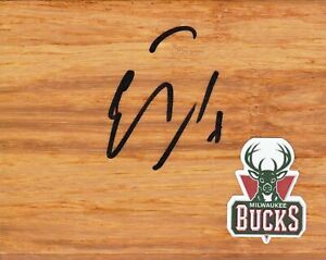 Milwaukee Bucks Ersan Ilyasova Signed Floorboard COA