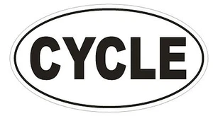 CYCLE Oval Bumper Sticker or Helmet Sticker D529 Laptop Cell Bicycle Euro Oval - Picture 1 of 1